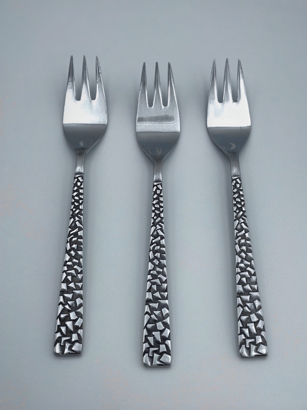 Vintage National Silver Co PAMPLONA Stainless Steel Salad Forks- MCM - Set of 3